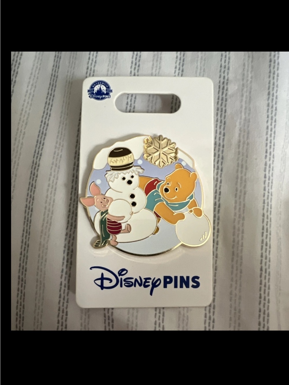 Disney Winnie the Pooh Snowman Pin - Yellow, White, Pink, Blue, Green